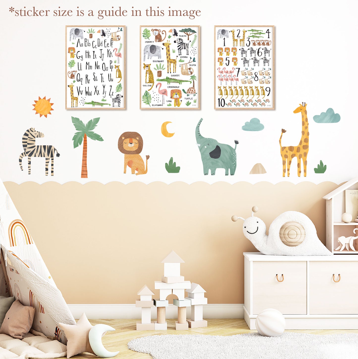 Pip+Phee Jungle Safari Animals Fabric Wall Decals - Small Size