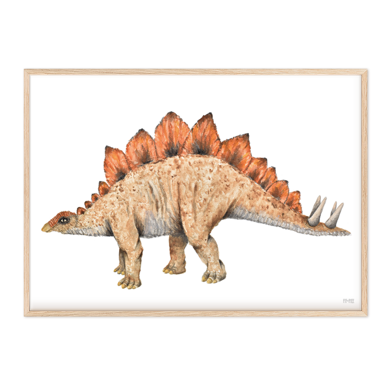 Pip+Phee Jurassic Stegosaurus Art Print