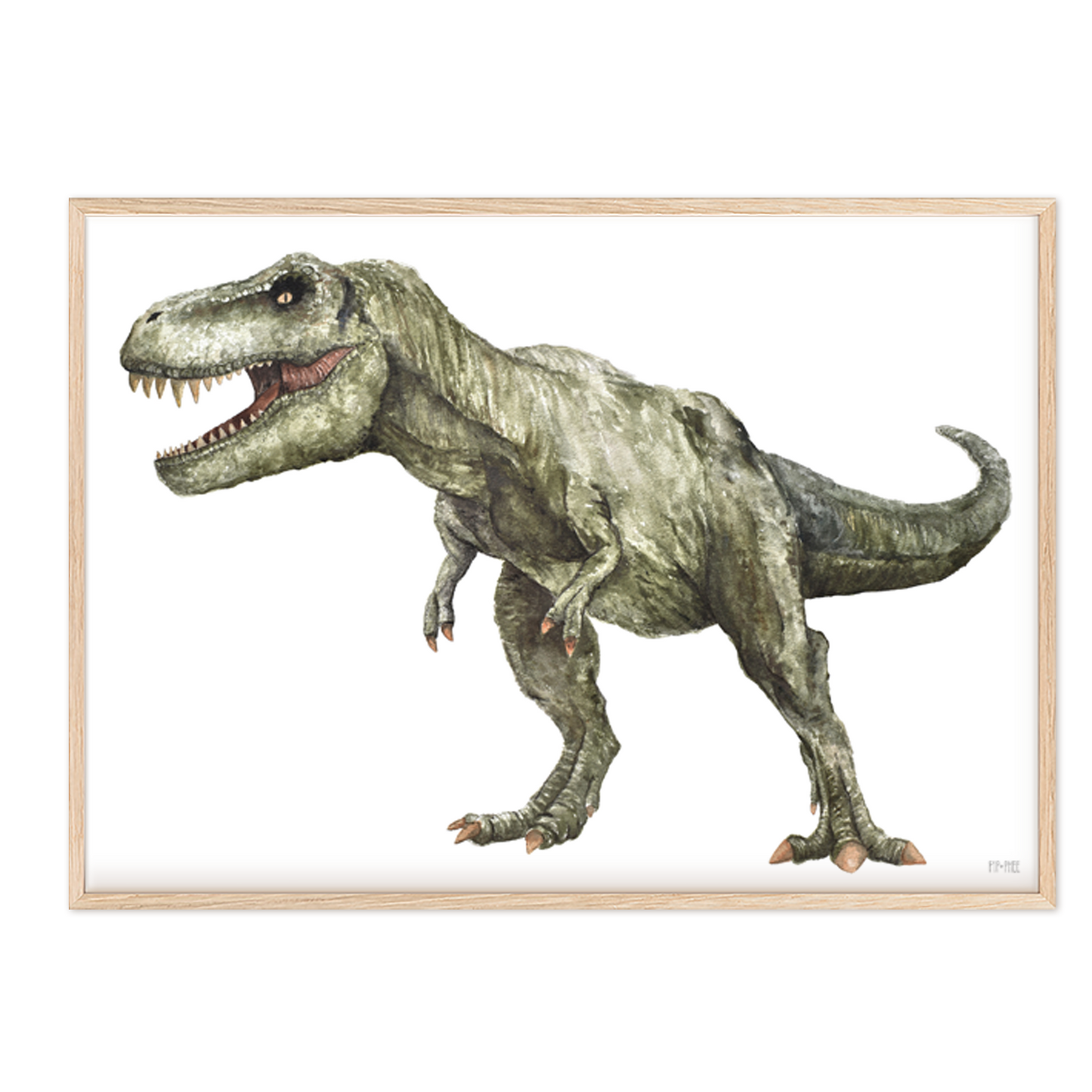 Pip+Phee Jurassic Trex Art Print