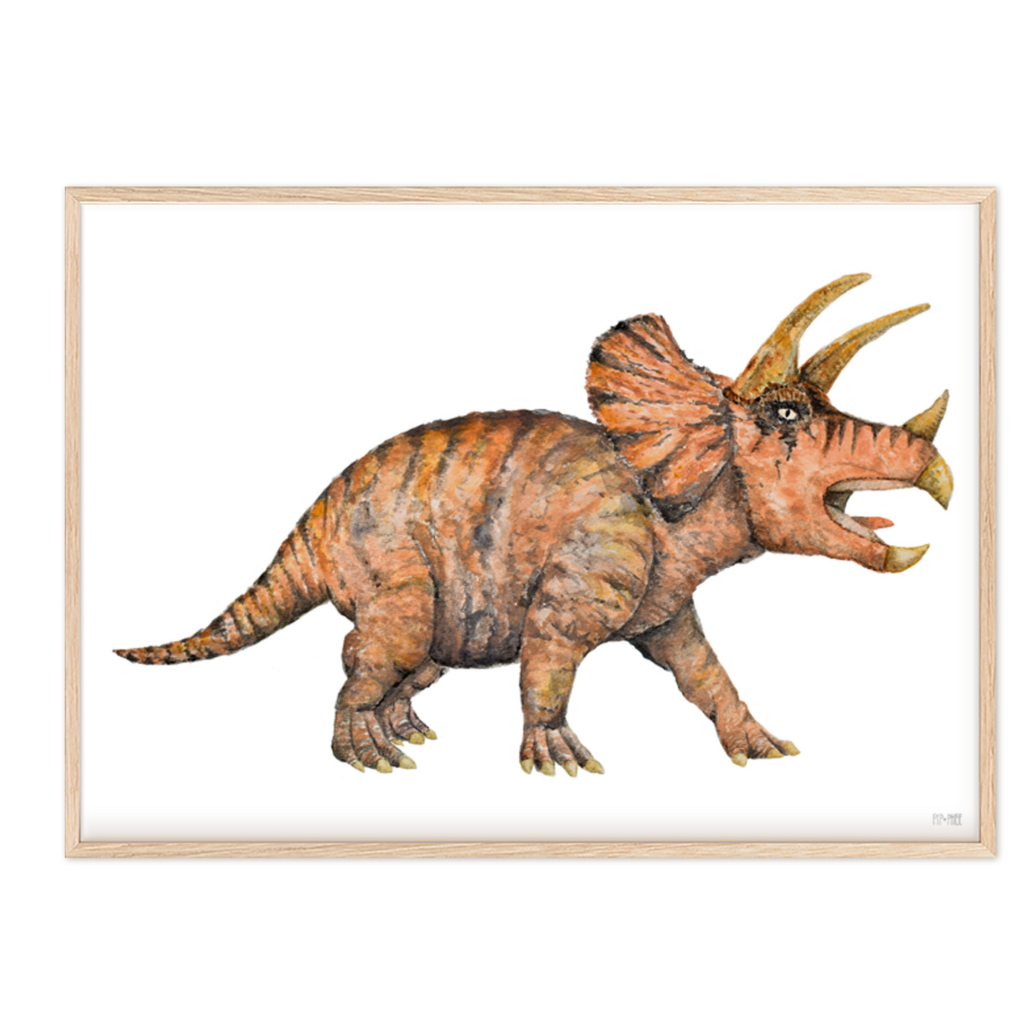 Pip+Phee Jurassic Triceratops Art Print