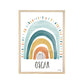 Pip+Phee Watercolour Rainbow Art Print - Teal & Rust