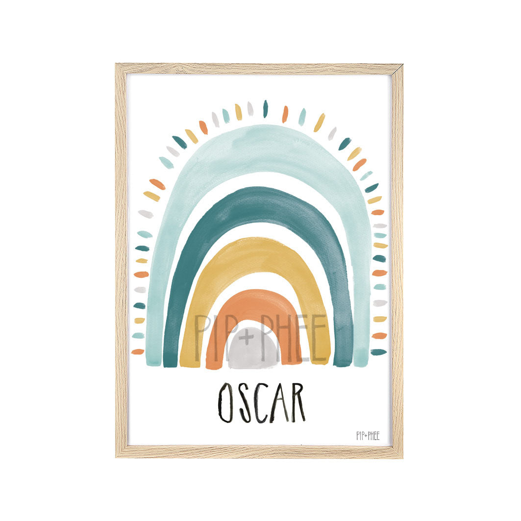 Pip+Phee Watercolour Rainbow Art Print - Surf Blues