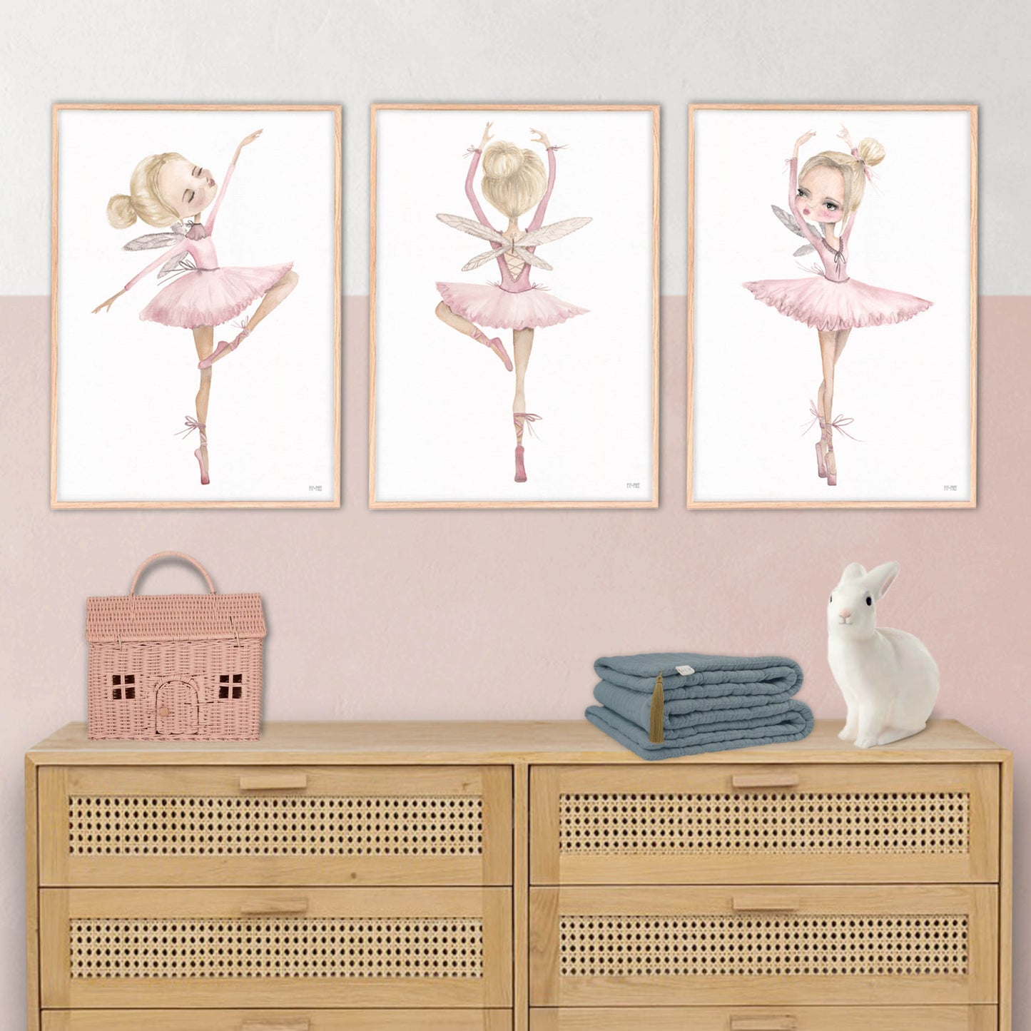 Pip+Phee Ballerina Trio Art Print
