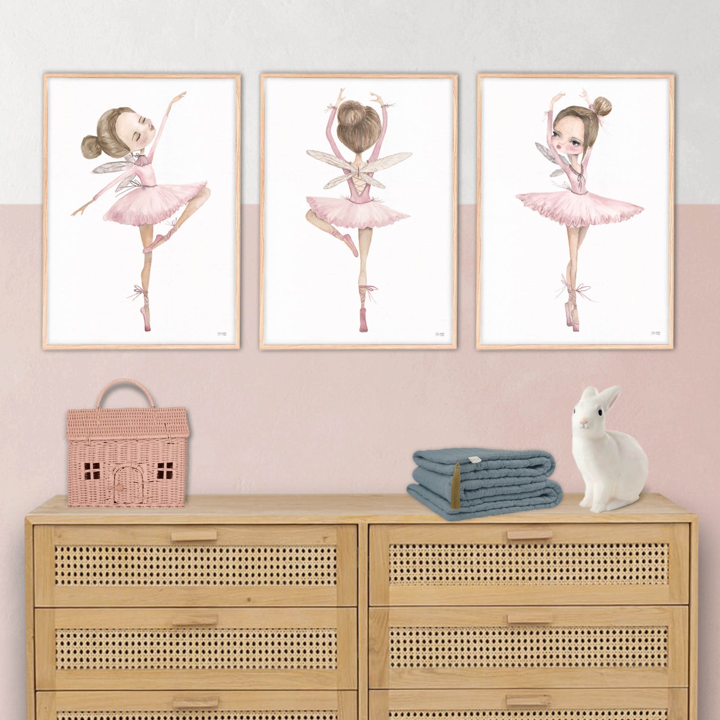 Pip+Phee Ballerina Trio Art Print
