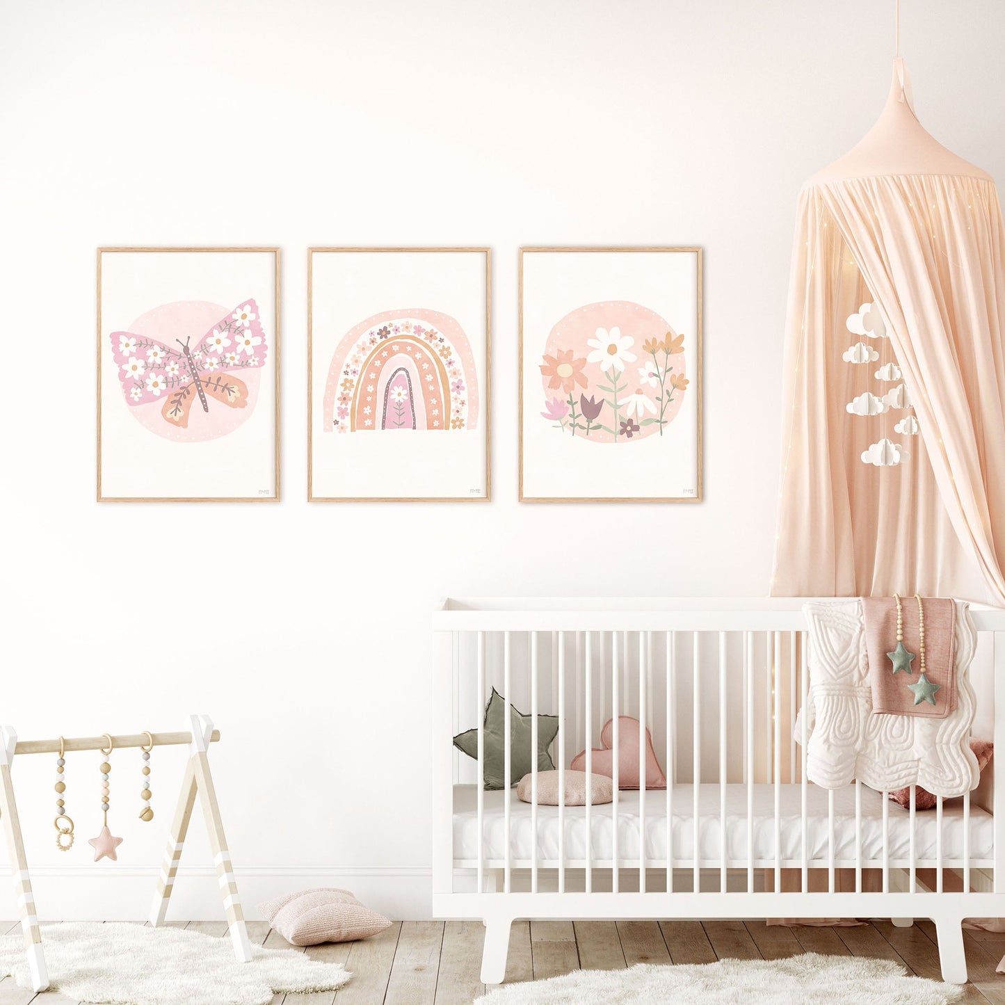 Pip+Phee Daisy Rainbow Circle Art Print - Dusty Peach