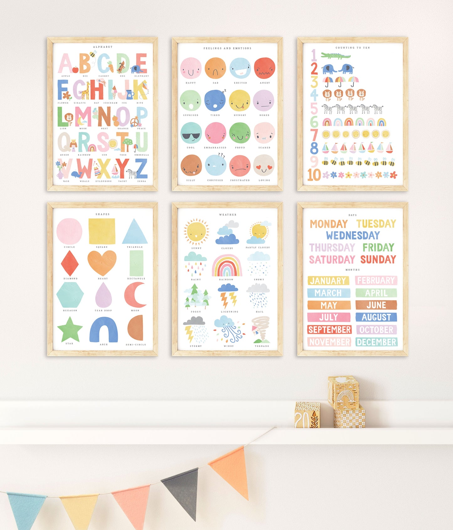 Pip+Phee Clever Cookie Alphabet Art Print - Bright