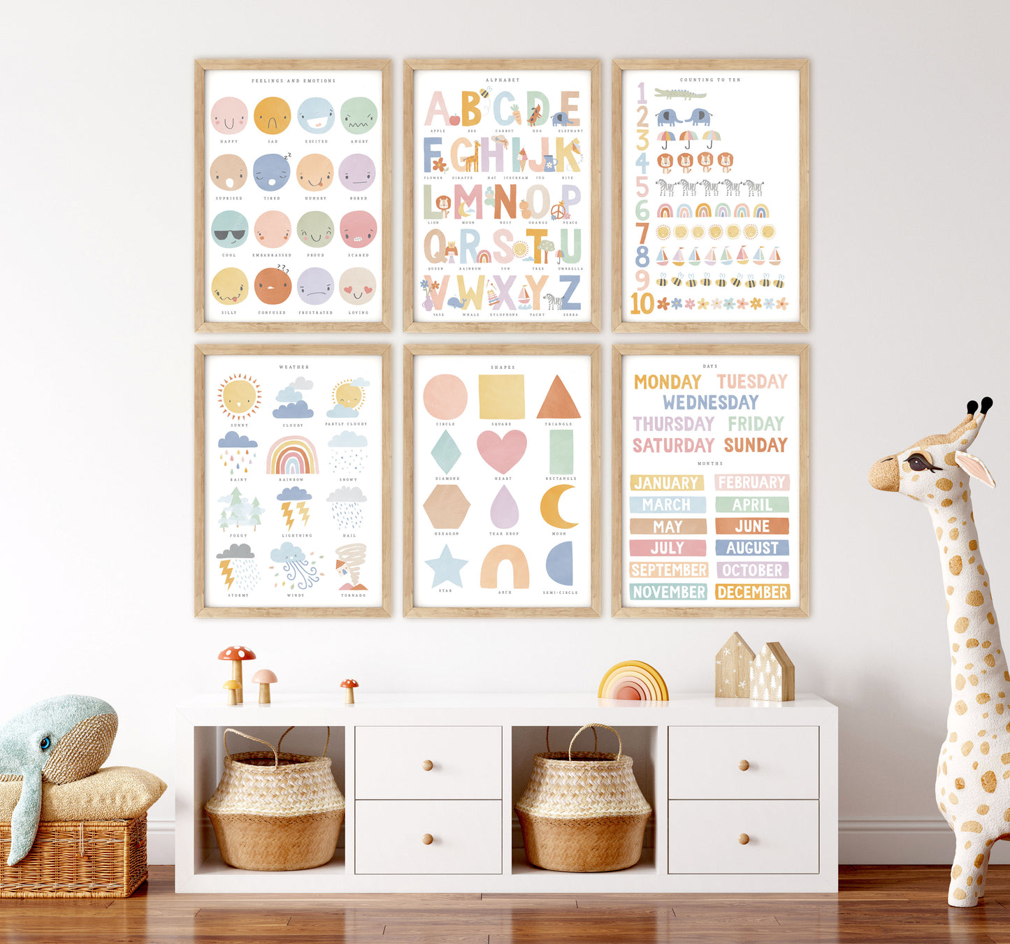 Pip+Phee Clever Cookie Alphabet Art Print - Dusty Pastel