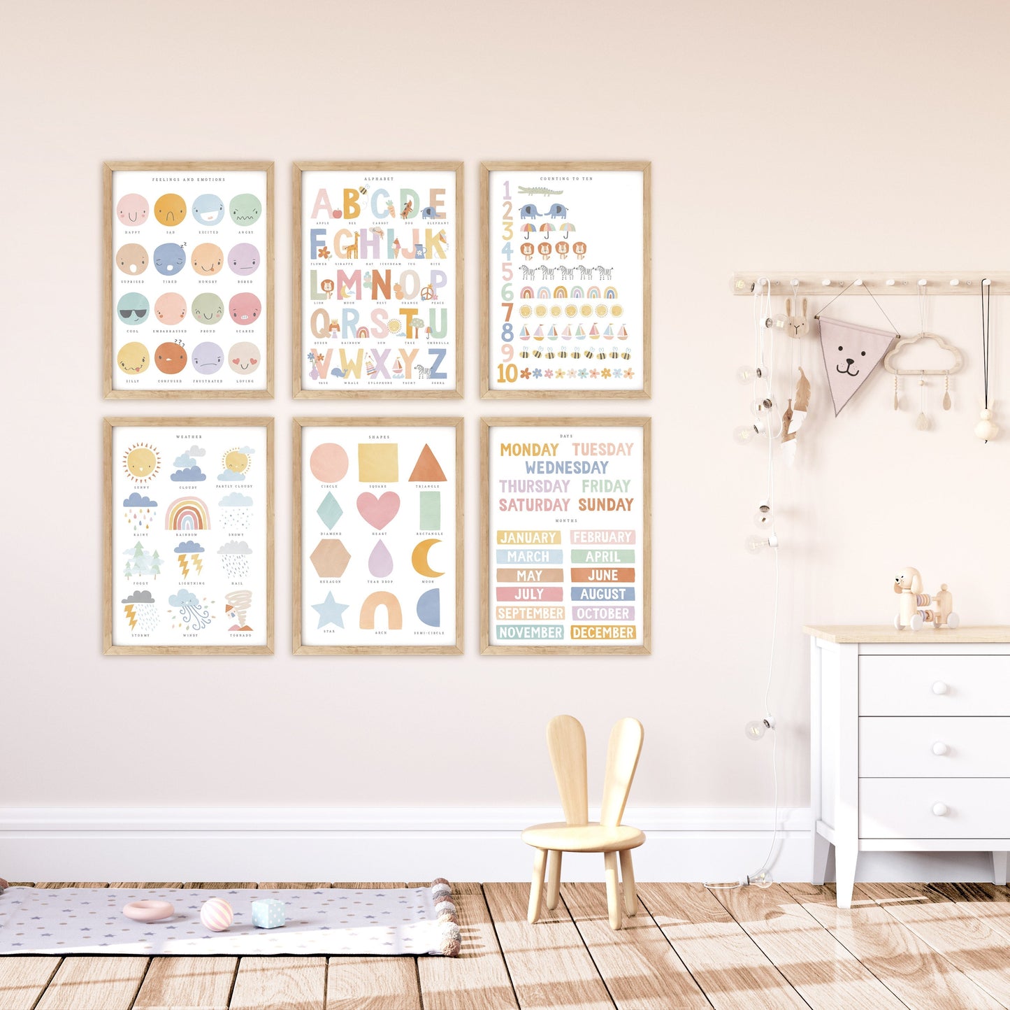 Pip+Phee Clever Cookie Shapes Art Print - Dusty Pastel