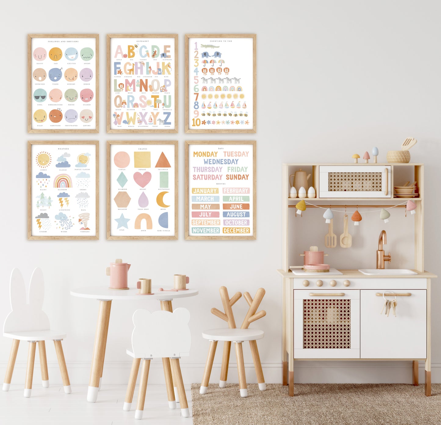 Pip+Phee Clever Cookie Alphabet Art Print - Dusty Pastel