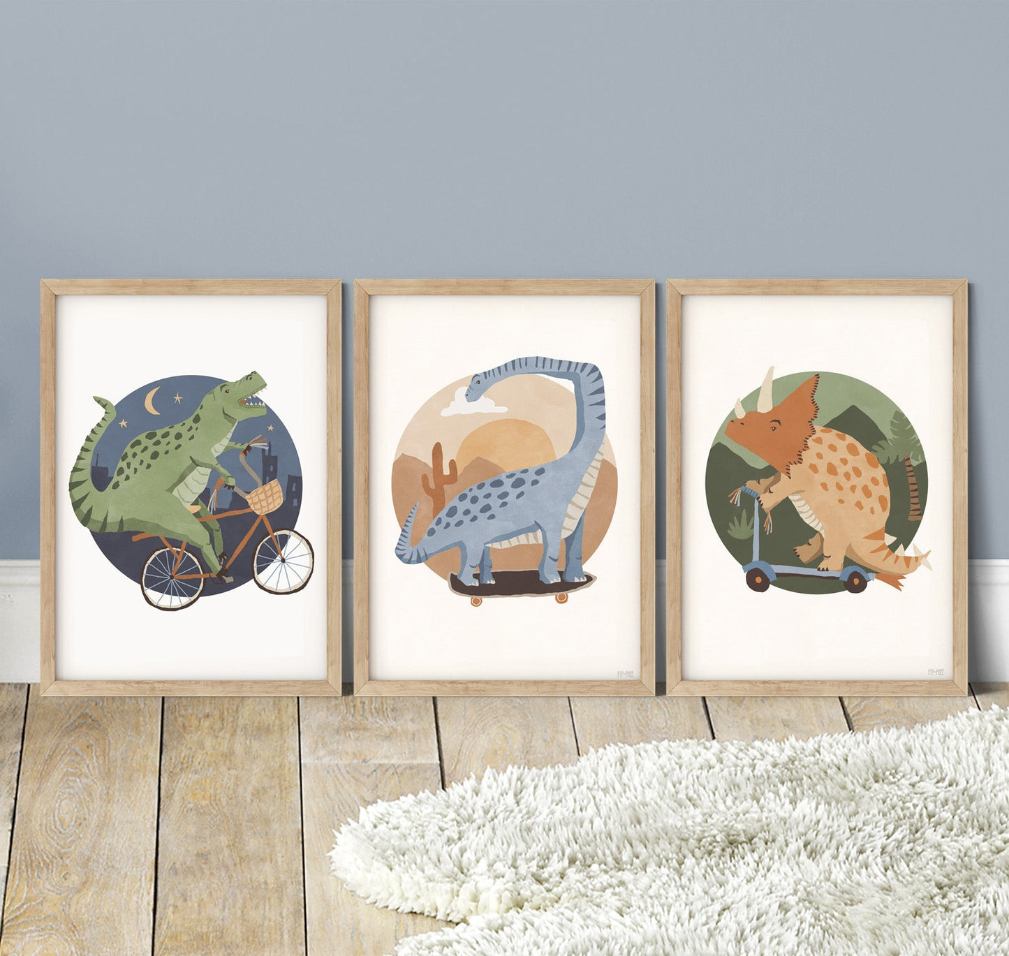 Pip+Phee Dino Riders Triceratops Art Print