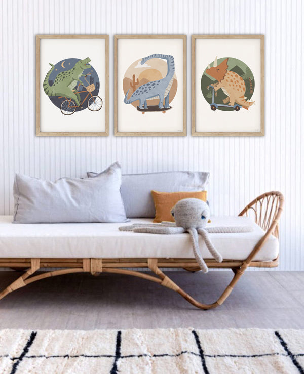 Pip+Phee Dino Riders Brontosaurus Art Print