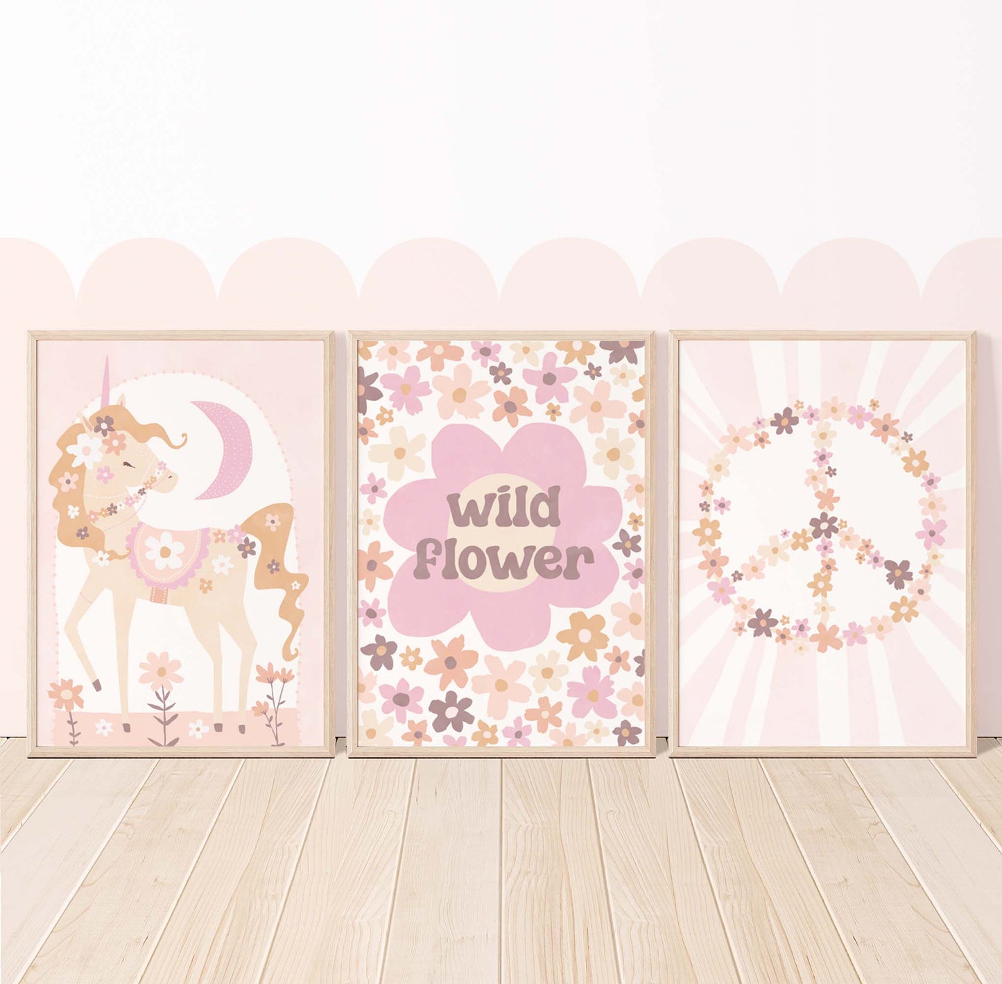 Pip+Phee Daisy Unicorn Art Print - Dusty