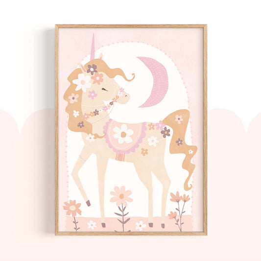 Pip+Phee Daisy Unicorn Art Print - Dusty