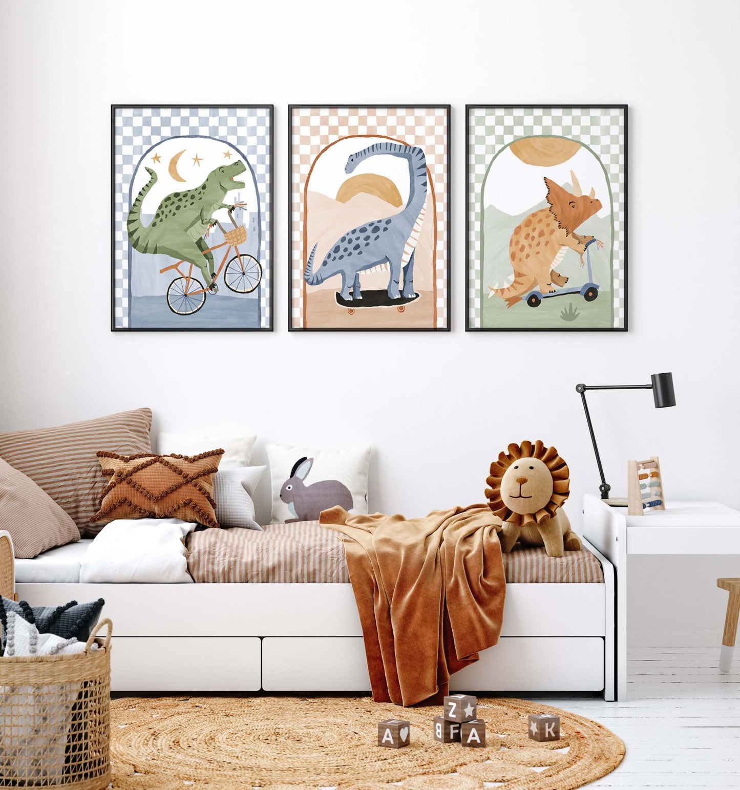 Pip+Phee Dino Riders Triceratops Arch Art Print
