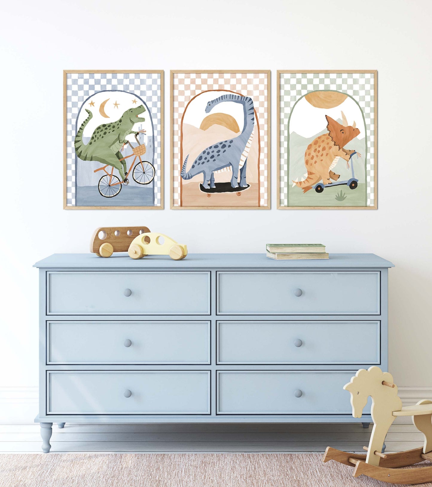 Pip+Phee Dino Riders Triceratops Arch Art Print