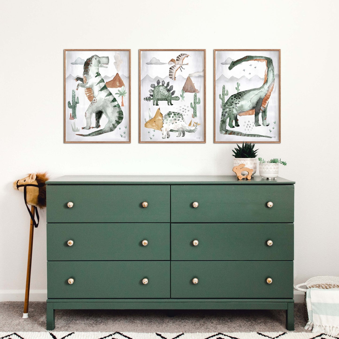 Pip+Phee Dinosaur Mixed Watercolour Art Print