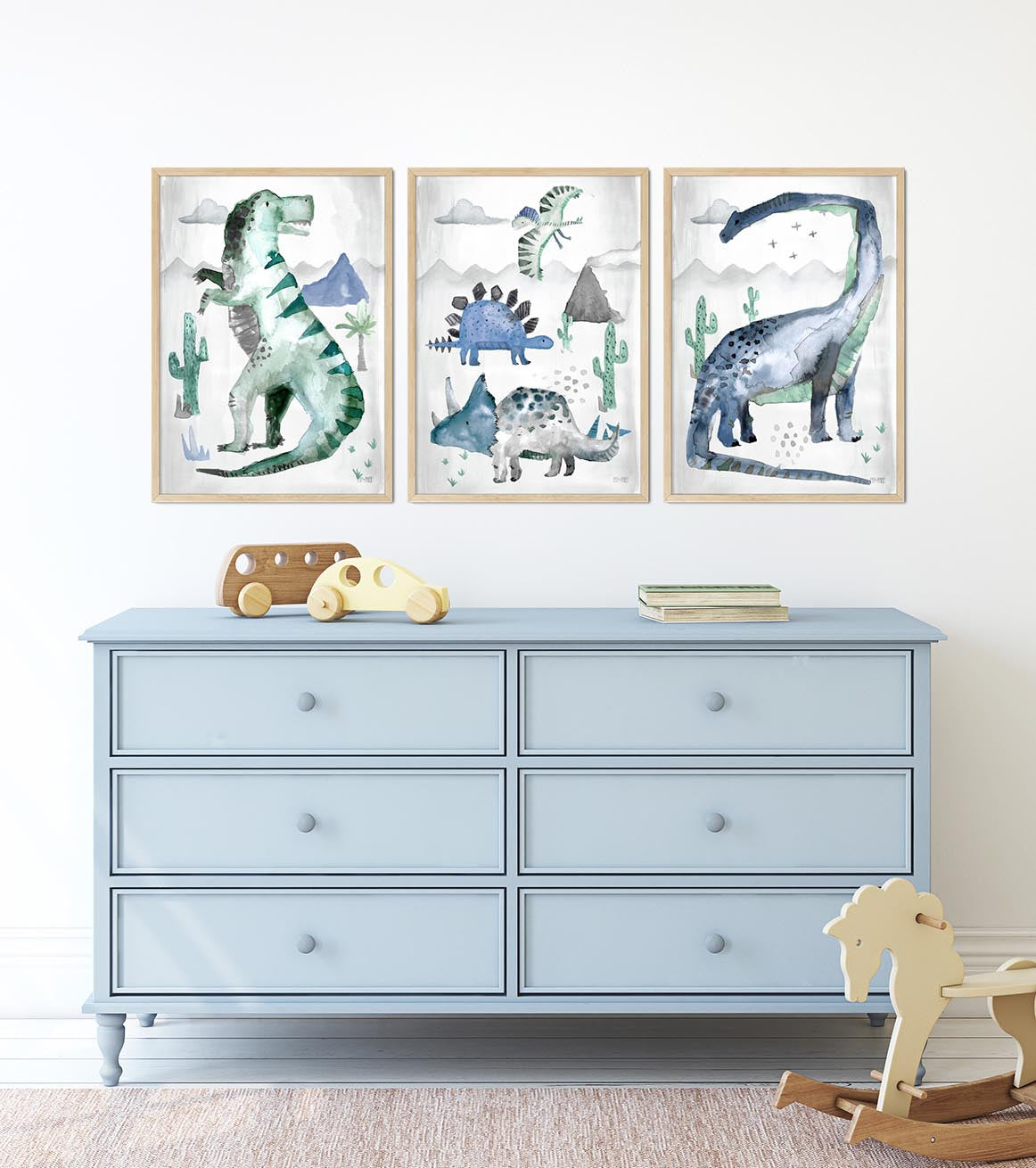 Pip+Phee Dinosaur Mixed Watercolour Art Print