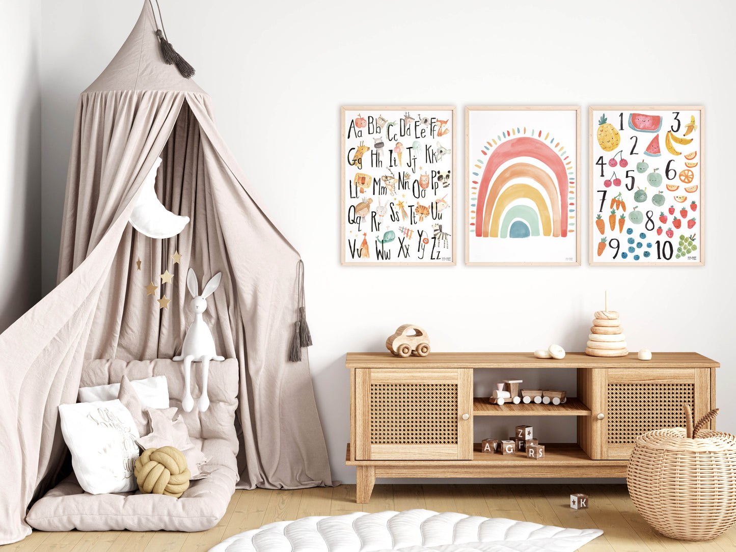 Pip+Phee Fruity Numbers Art Print
