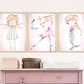 Pip+Phee Ballerina Art Print - Different Hair colours