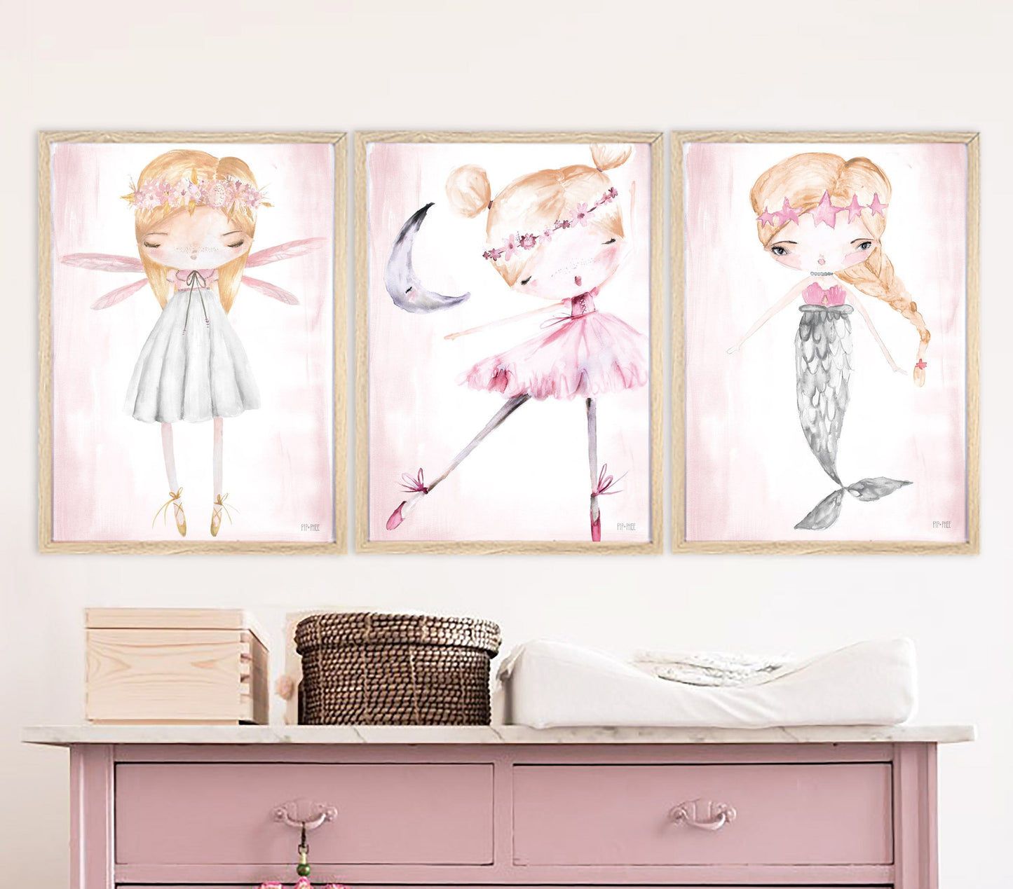 Pip+Phee Mermaid Art Print - Different Hair colours