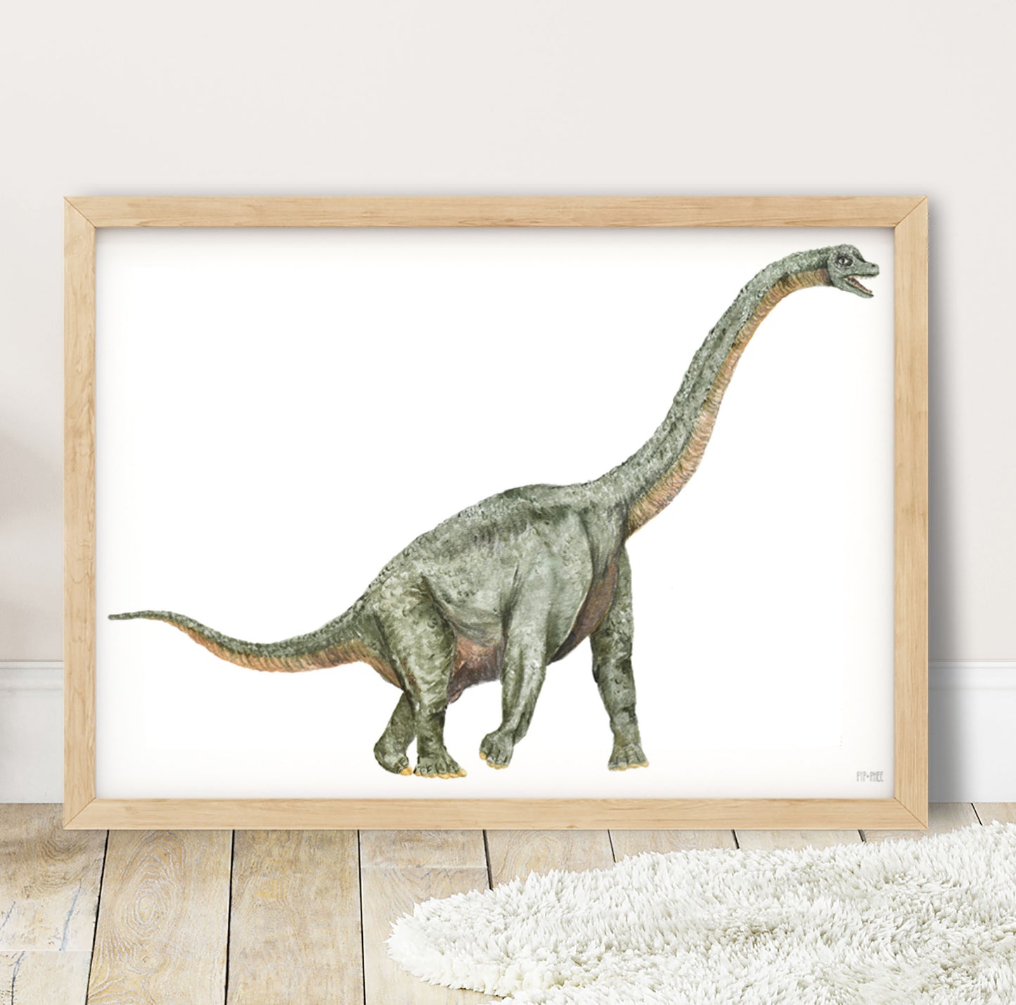 Pip+Phee Jurassic Brontosaurus Art Print