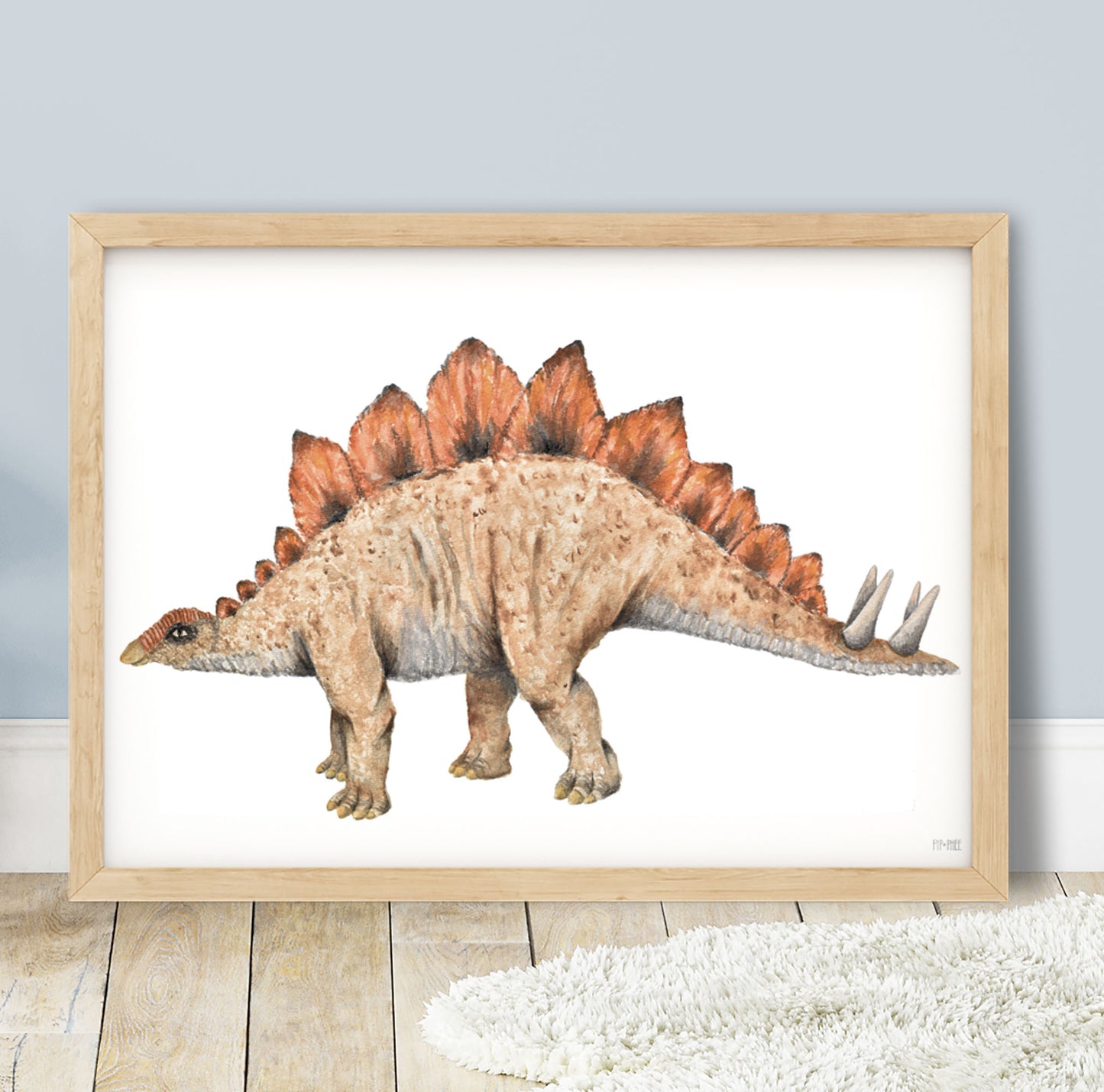 Pip+Phee Jurassic Stegosaurus Art Print