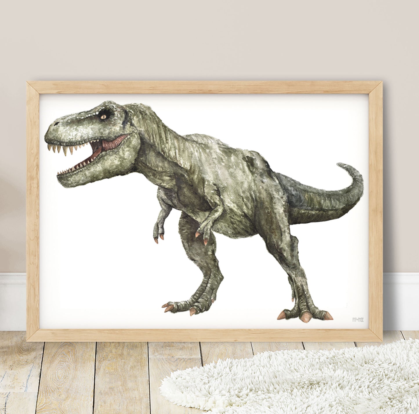Pip+Phee Jurassic Trex Art Print