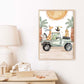 Pip+Phee Safari Jeep Jungle Adventures Art Print - Portrait