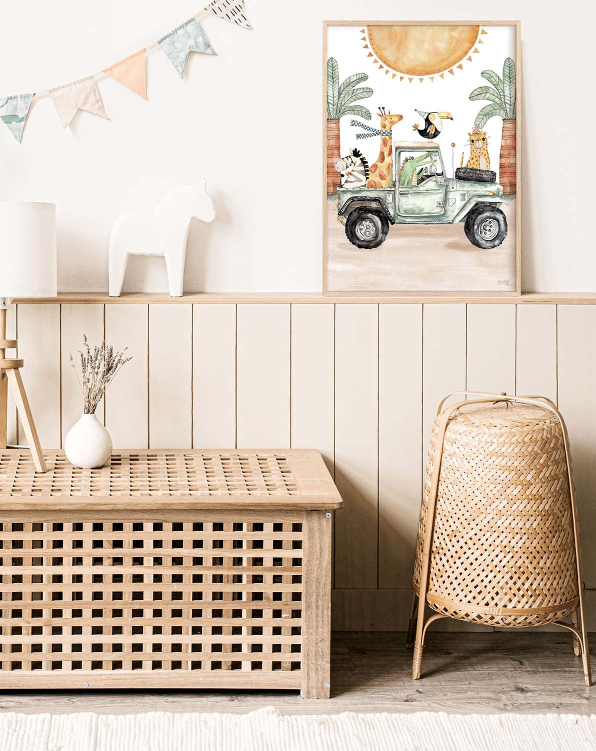 Pip+Phee Safari Jeep Jungle Adventures Art Print - Portrait