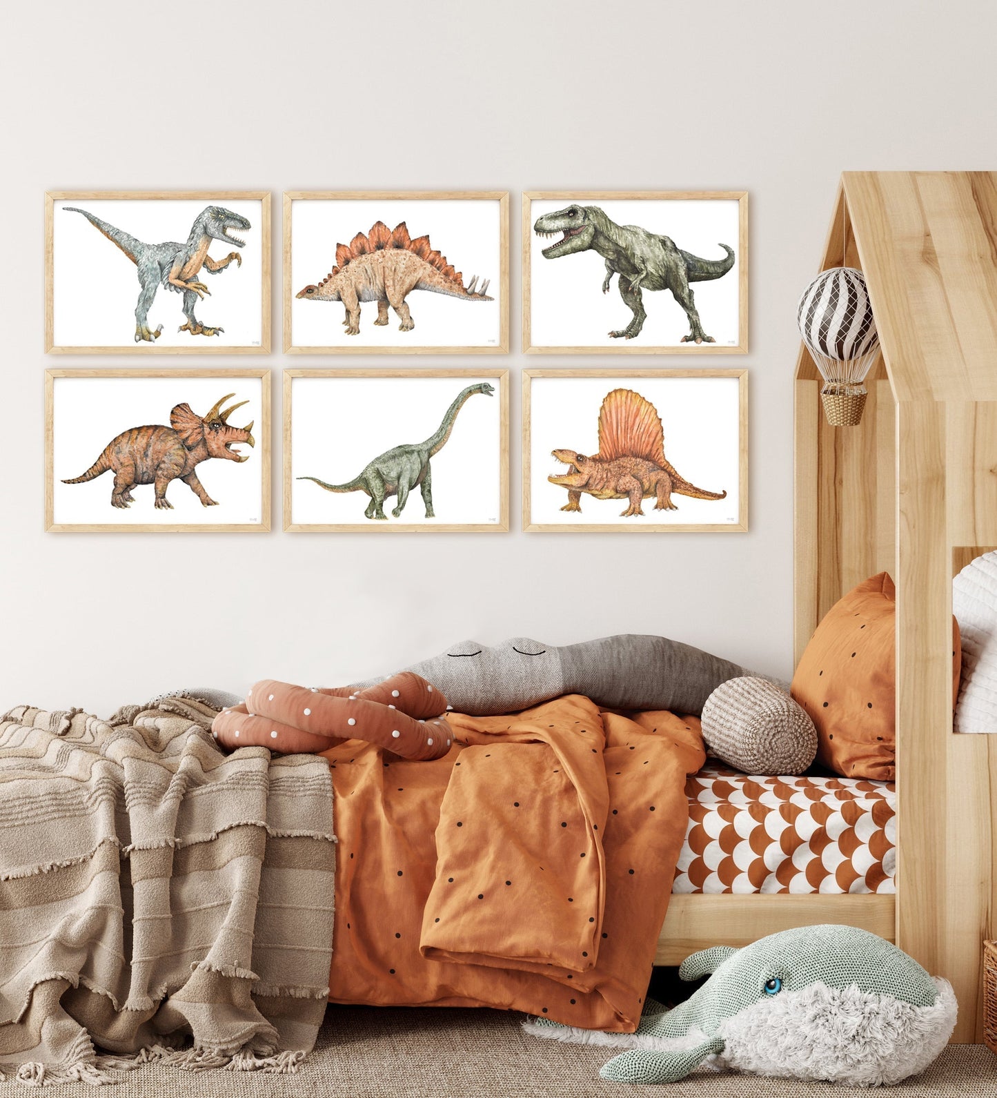 Pip+Phee Jurassic Velociraptor Art Print