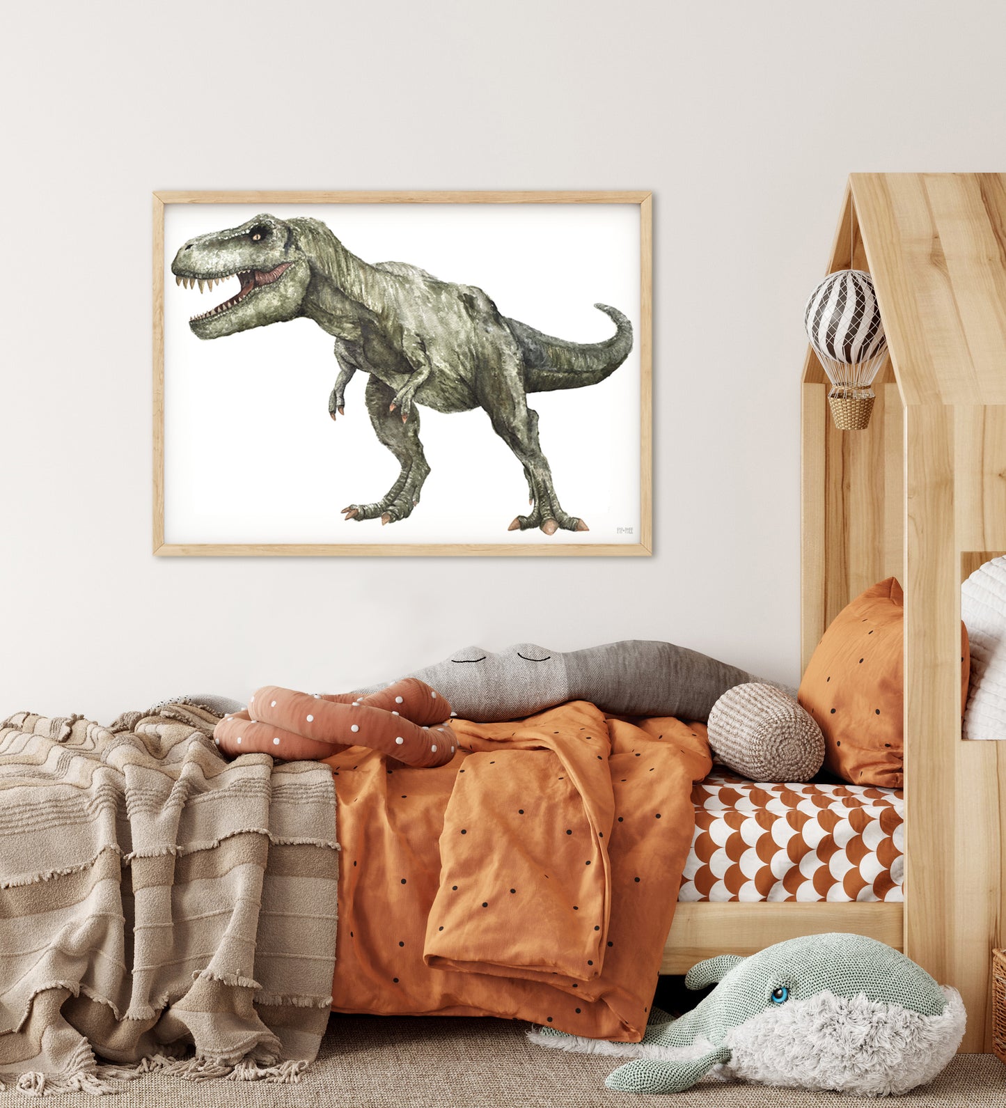 Pip+Phee Jurassic Trex Art Print