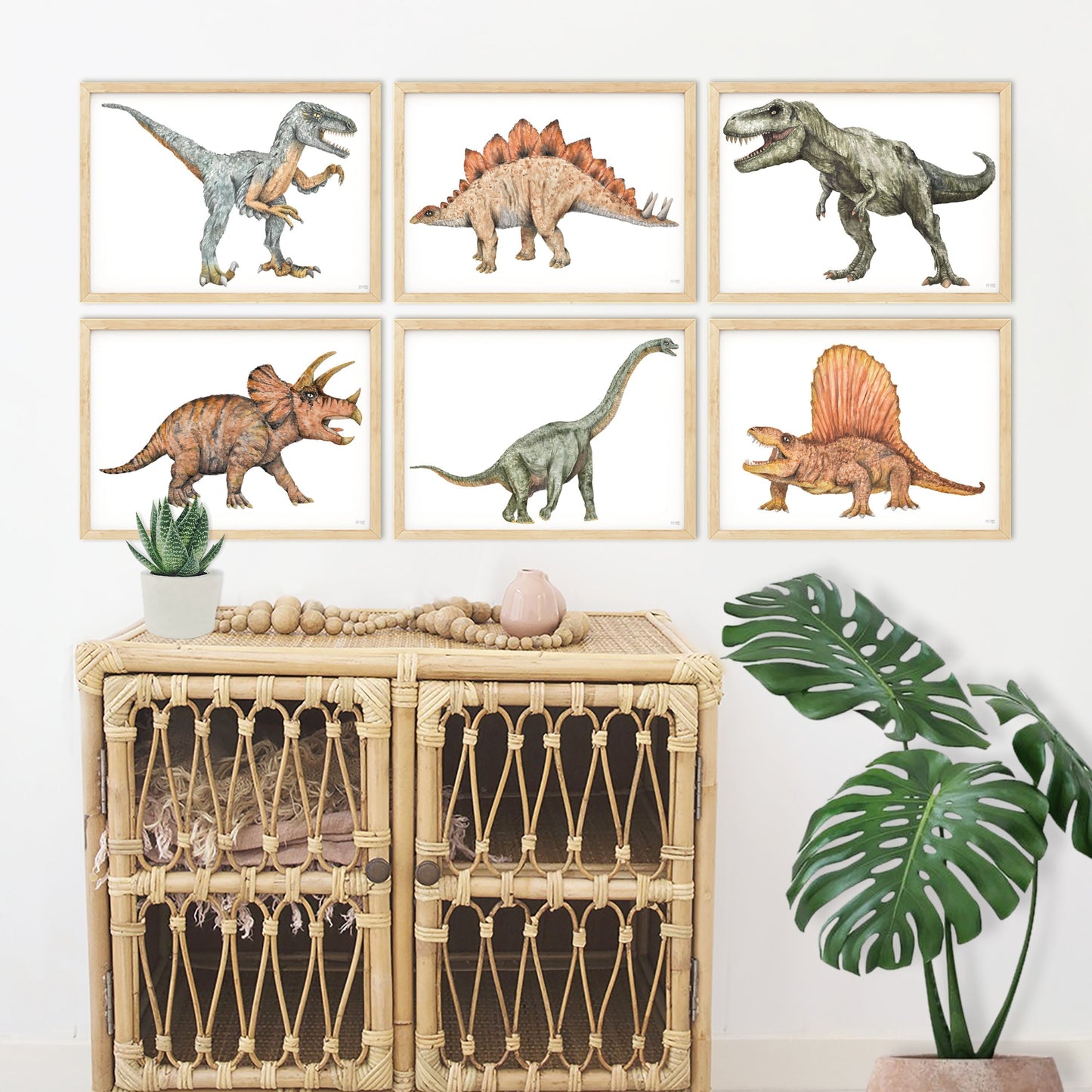 Pip+Phee Jurassic Velociraptor Art Print