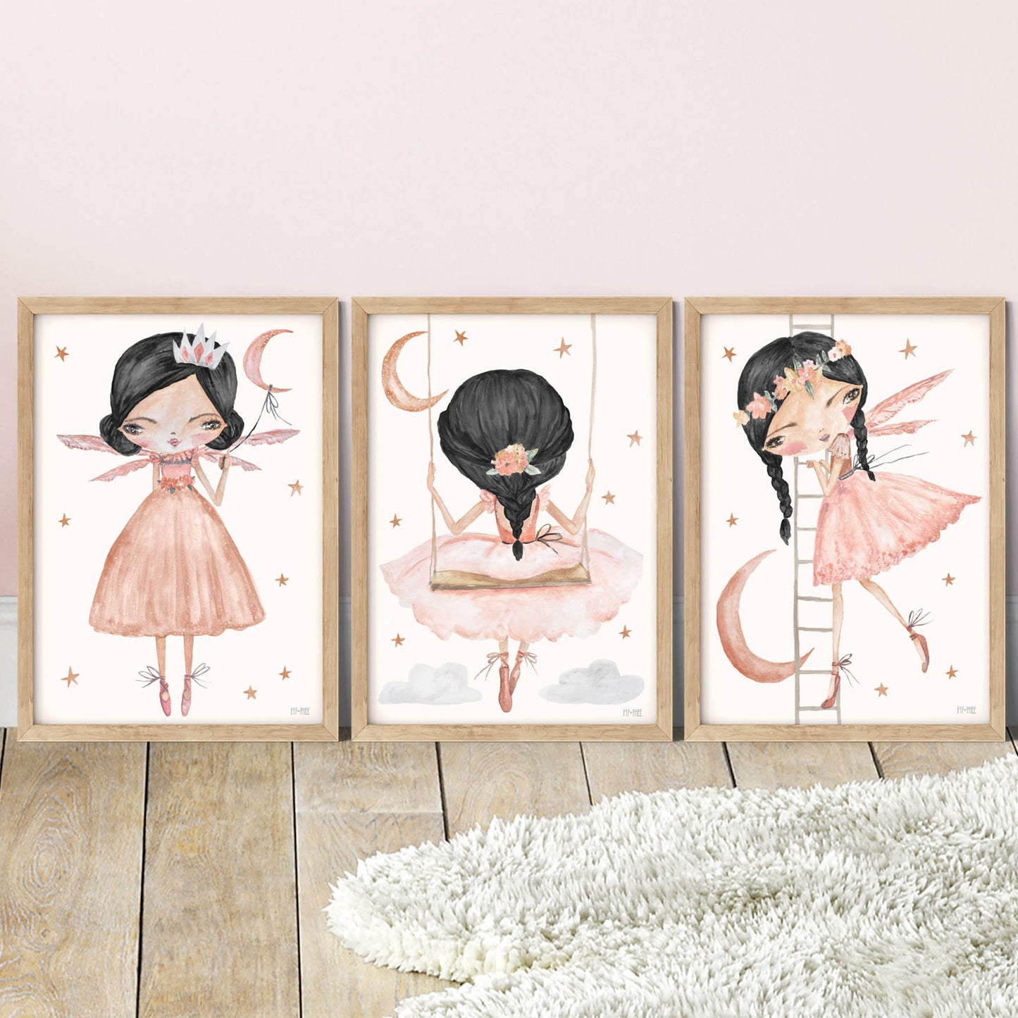 Pip+Phee Peach Moon Princess Swing Art Print