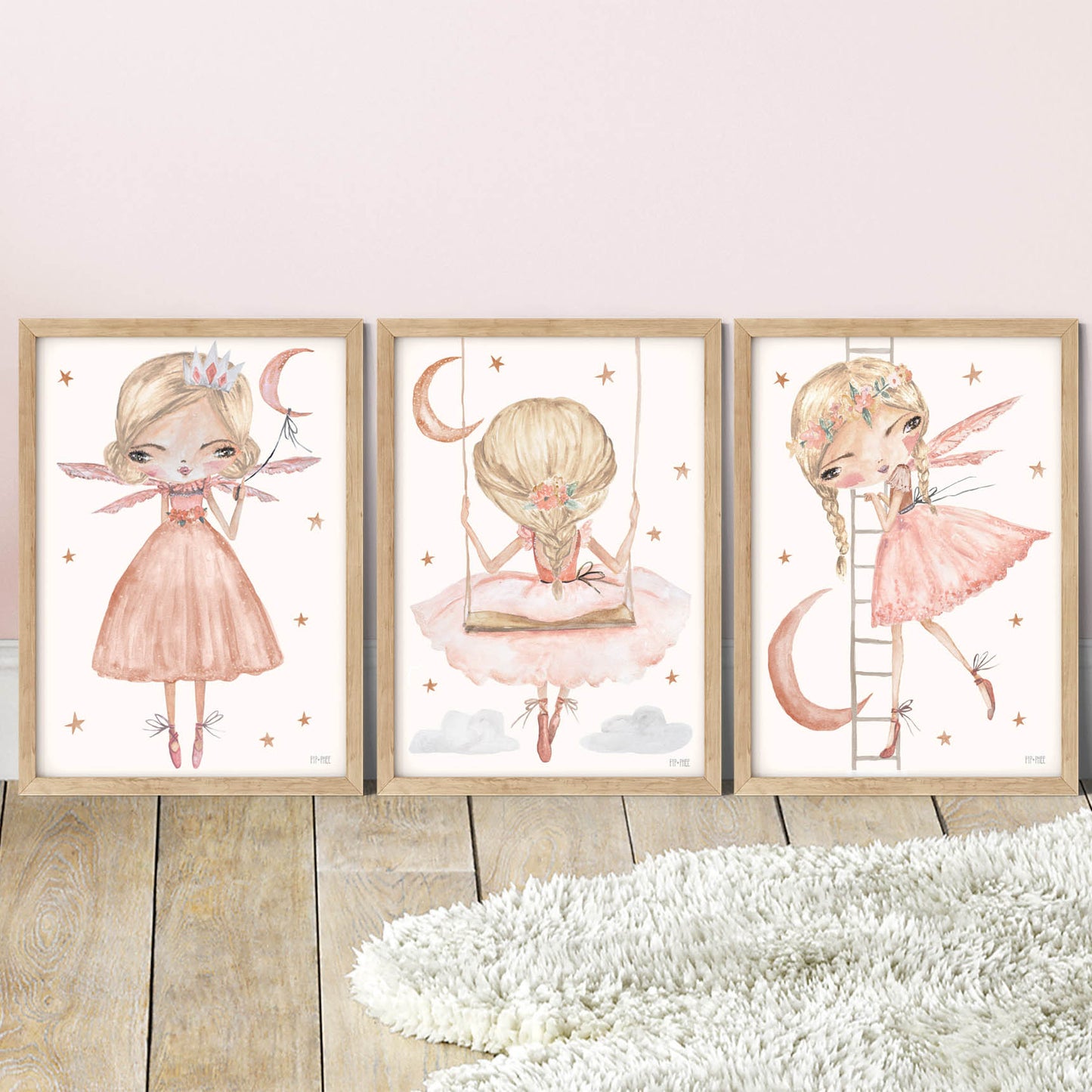 Pip+Phee Peach Moon Princess Swing Art Print