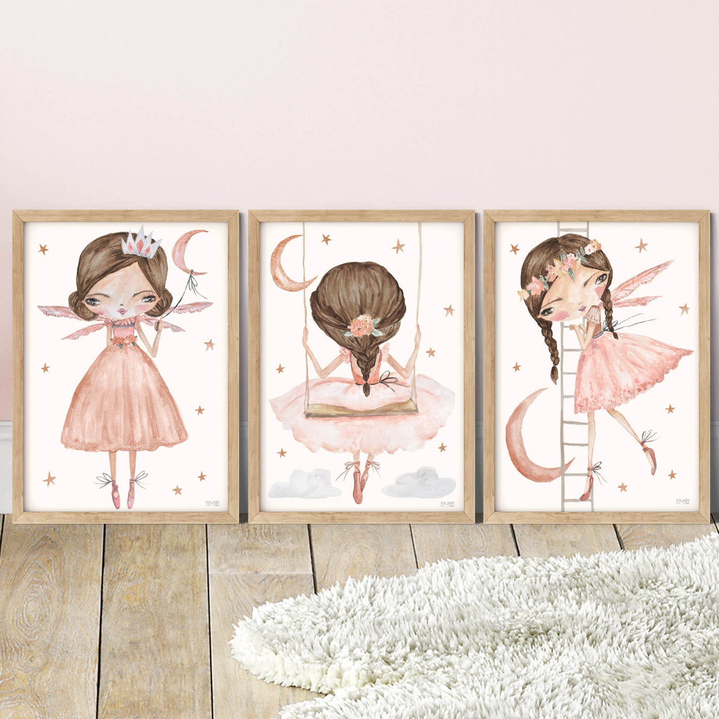 Pip+Phee Peach Moon Princess Swing Art Print