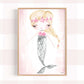Pip+Phee Mermaid Art Print - Different Hair colours
