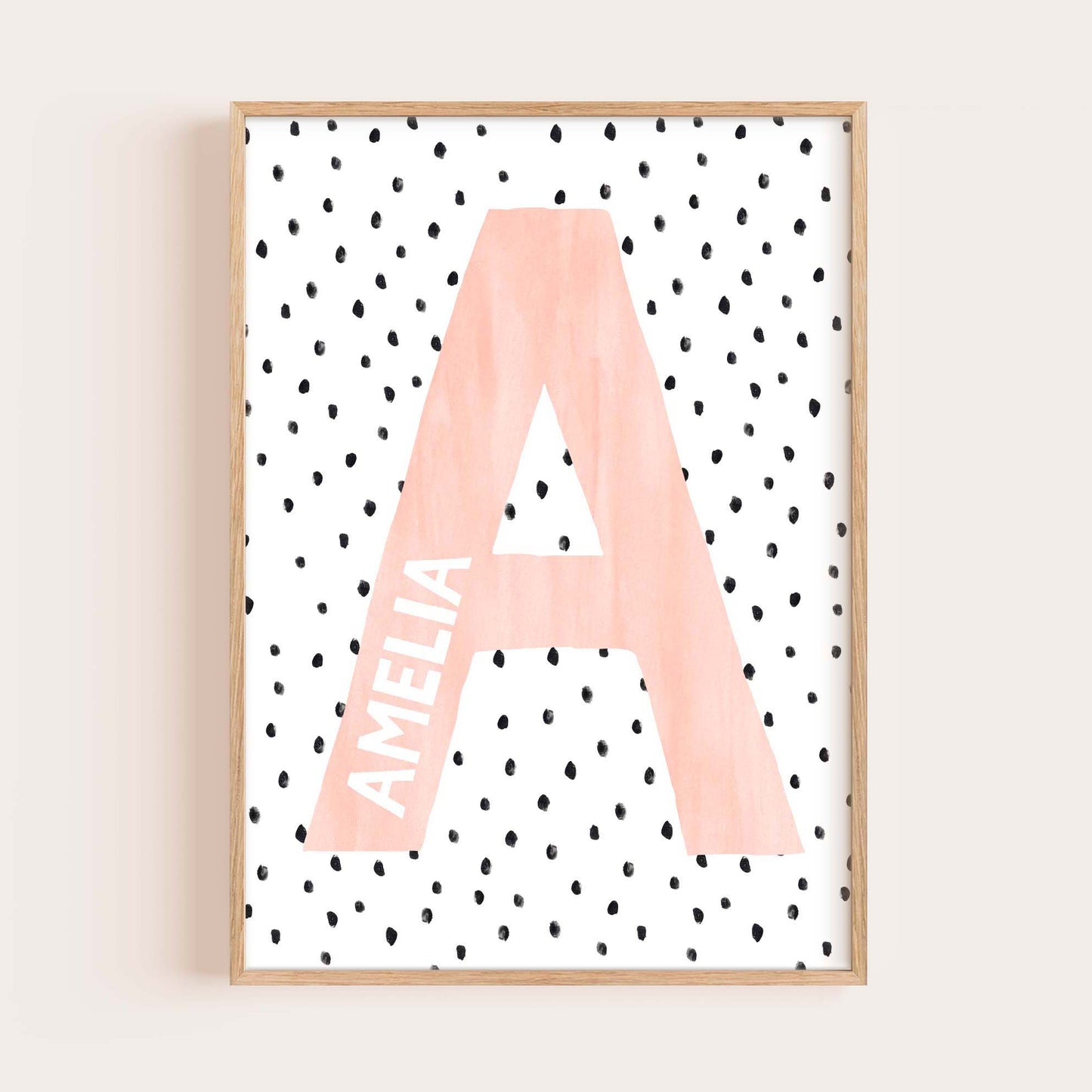 Pip+Phee Personalised Spot Name Art Print - Different colours to choose from
