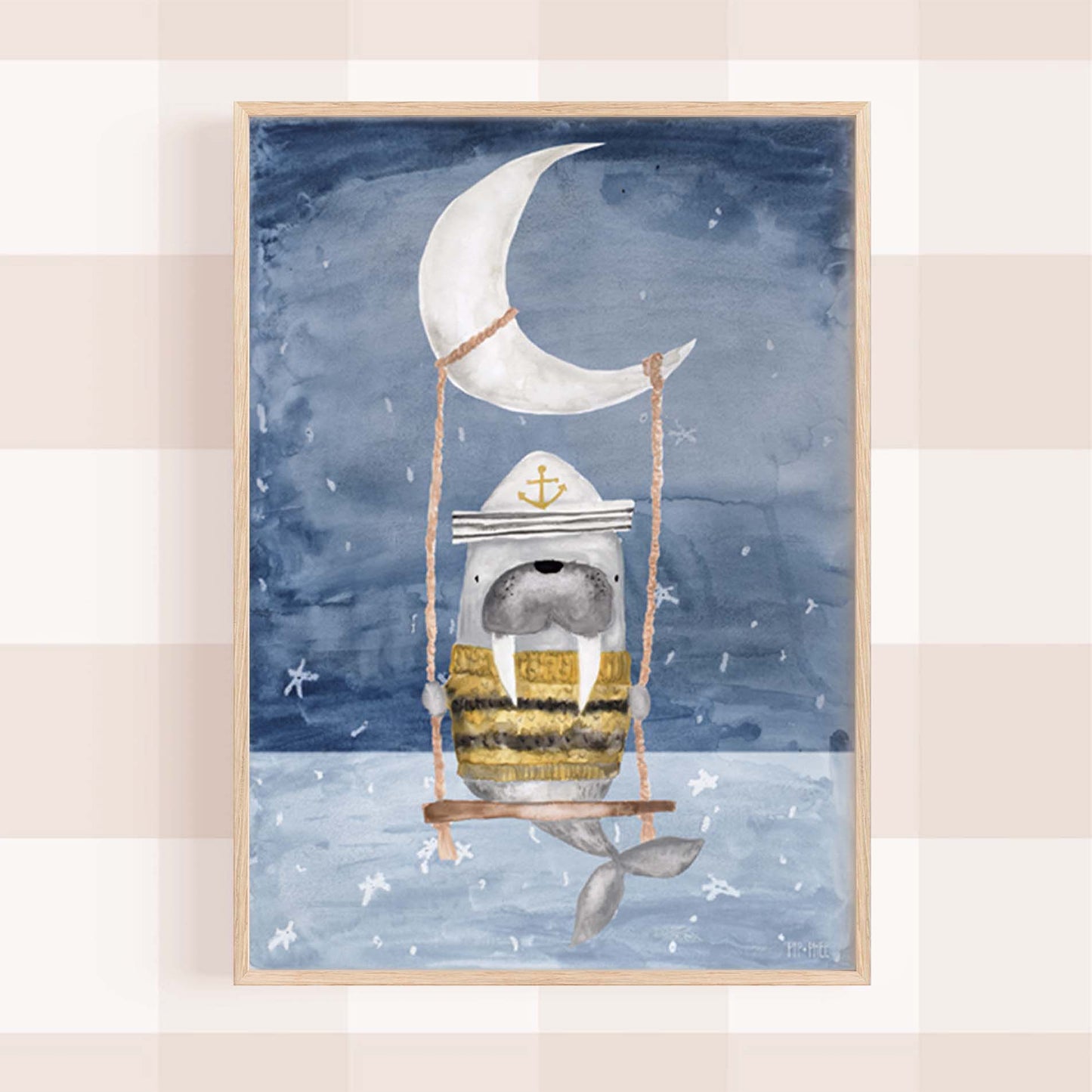 Pip+Phee Nautical Adventures Walrus Art Print