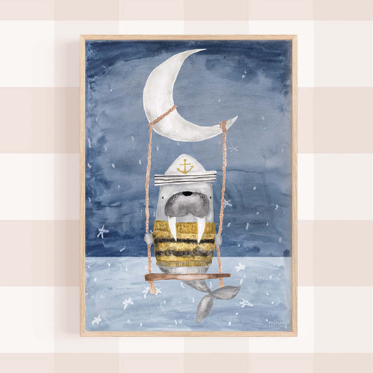 Pip+Phee Nautical Adventures Walrus Art Print