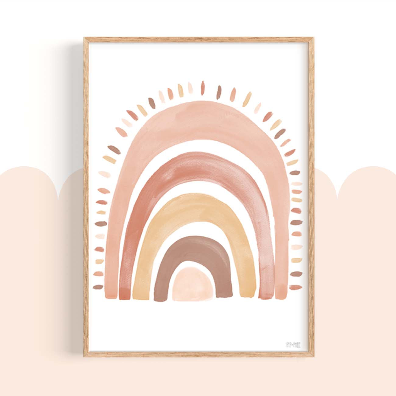 Pip+Phee Watercolour Rainbow Art Print - Rusty Sand