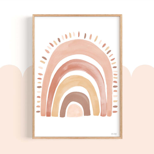 Pip+Phee Watercolour Rainbow Art Print - Rusty Sand