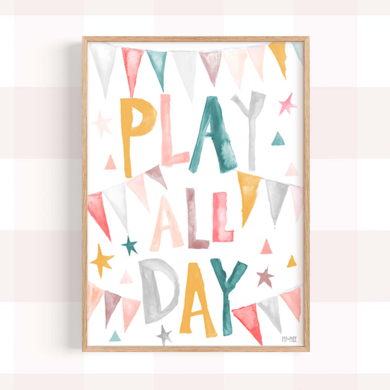 Pip+Phee Play All Day Art Print - Pink