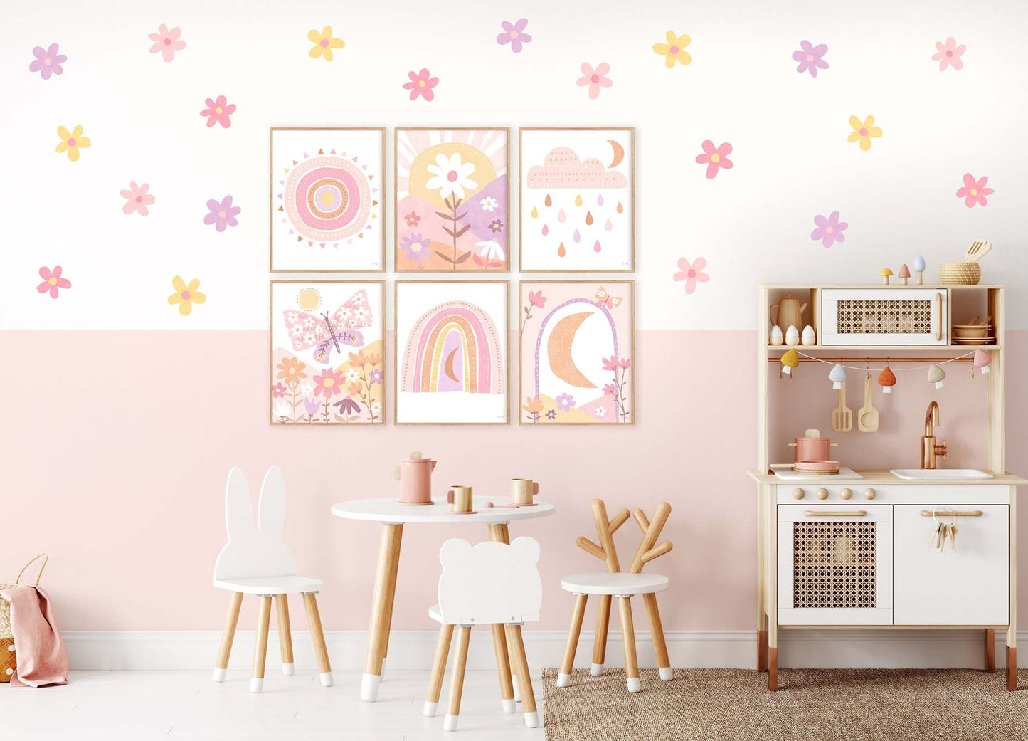 Pip+Phee Daisy Butterfly Art Print - Pastel