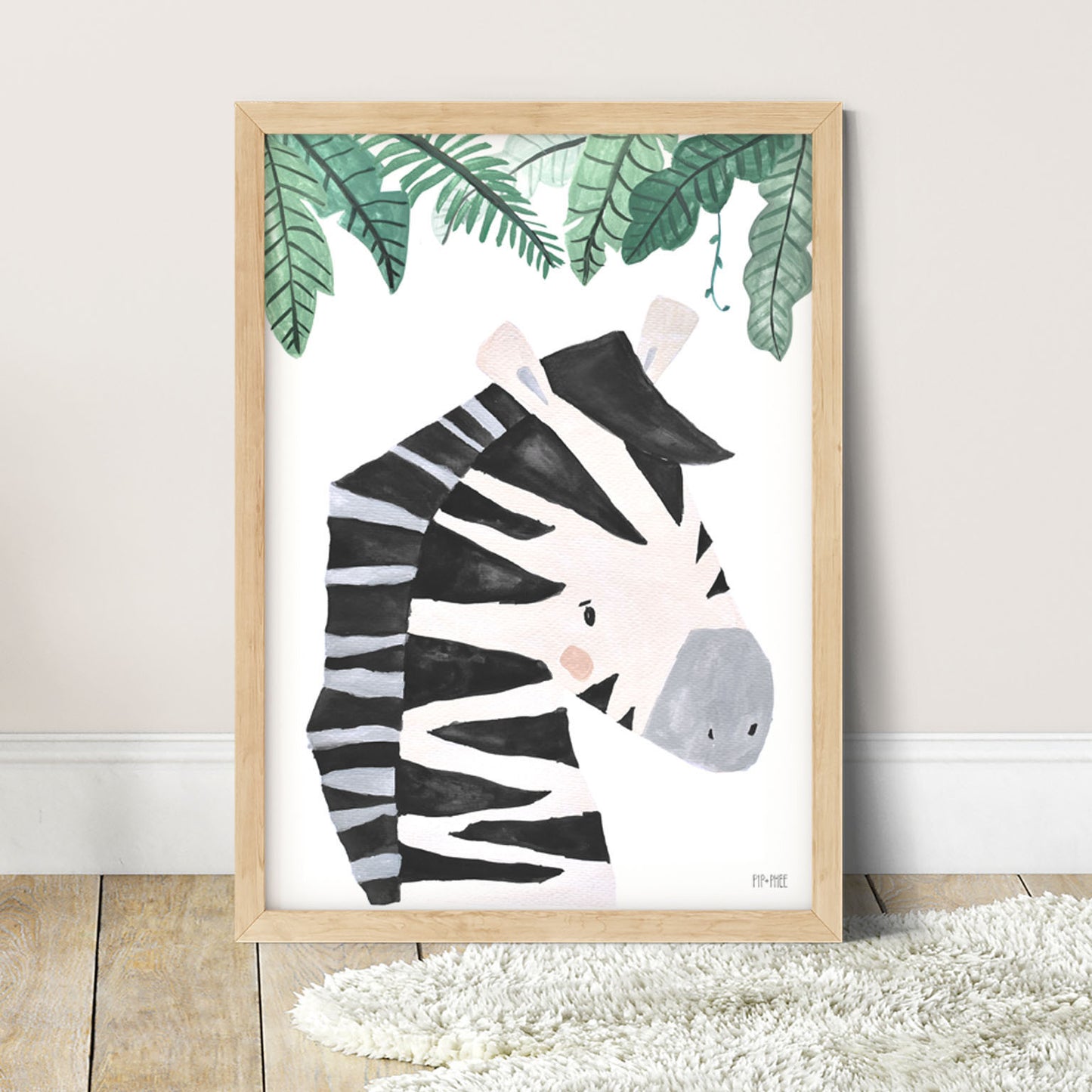 Pip+Phee Safari Four Jungle Zebra Art Print