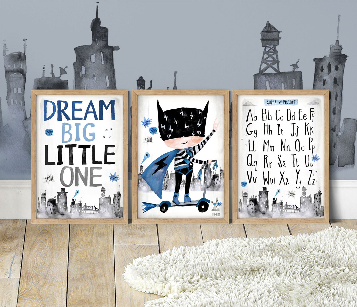 Pip+Phee Superhero Alphabet Art Print