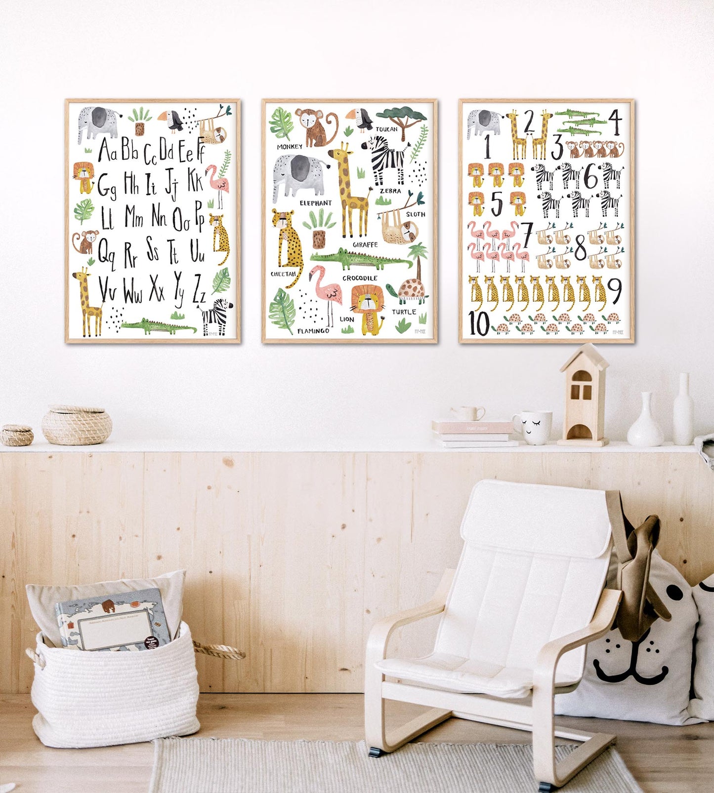 Pip+Phee Jungle Safari Alphabet Art Print