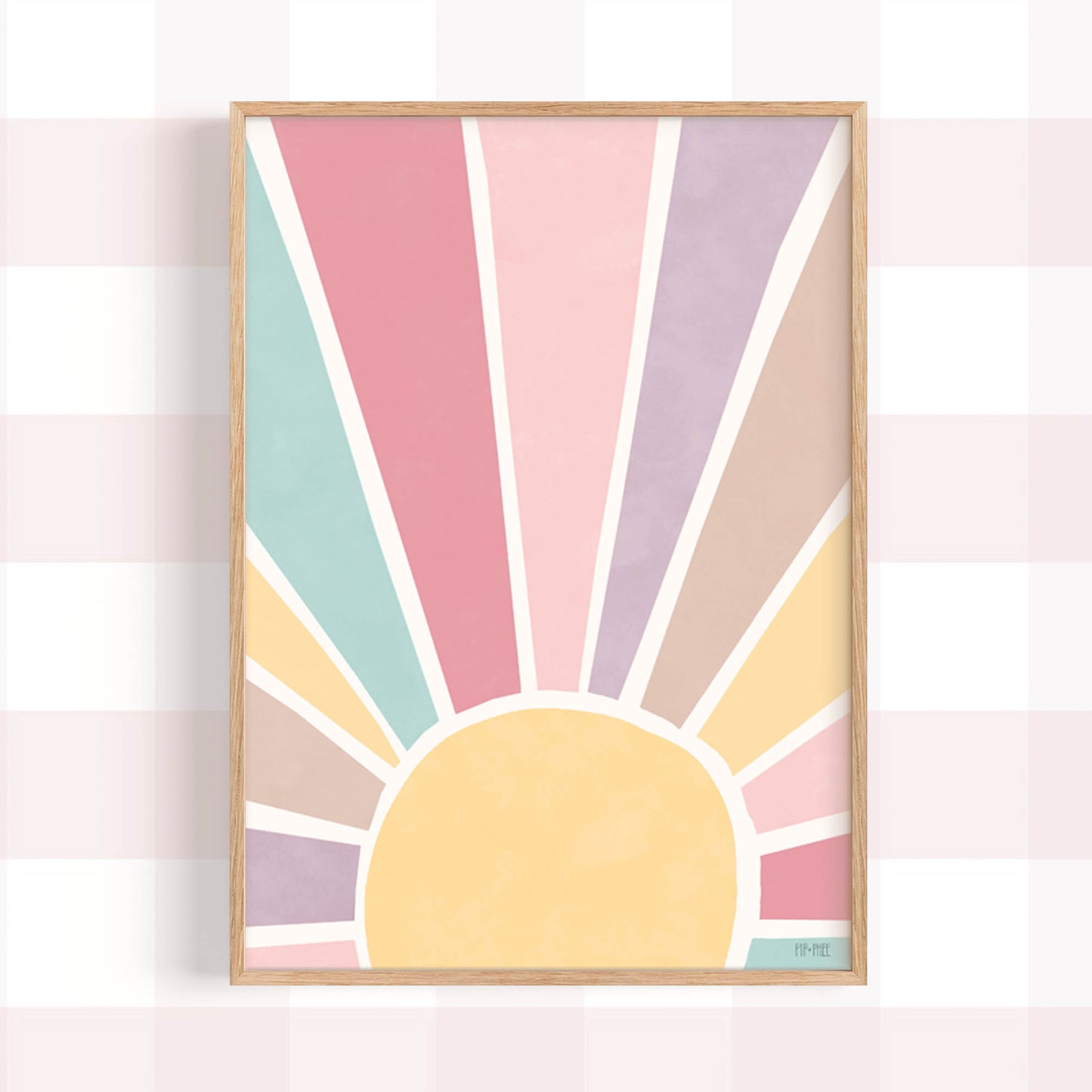 Pip+Phee Sunny Days Sunburst Art Print - Dusty Pink