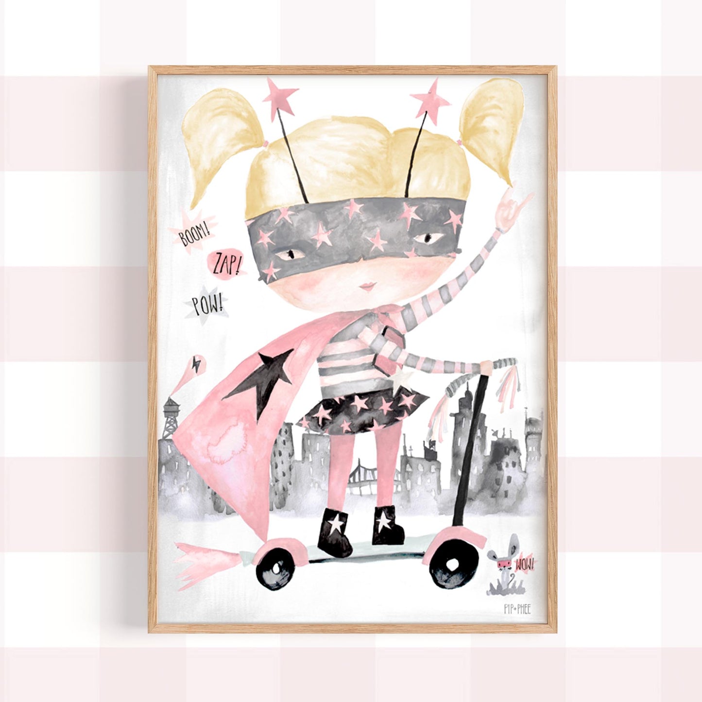 Pip+Phee Supergirl hero Art Print