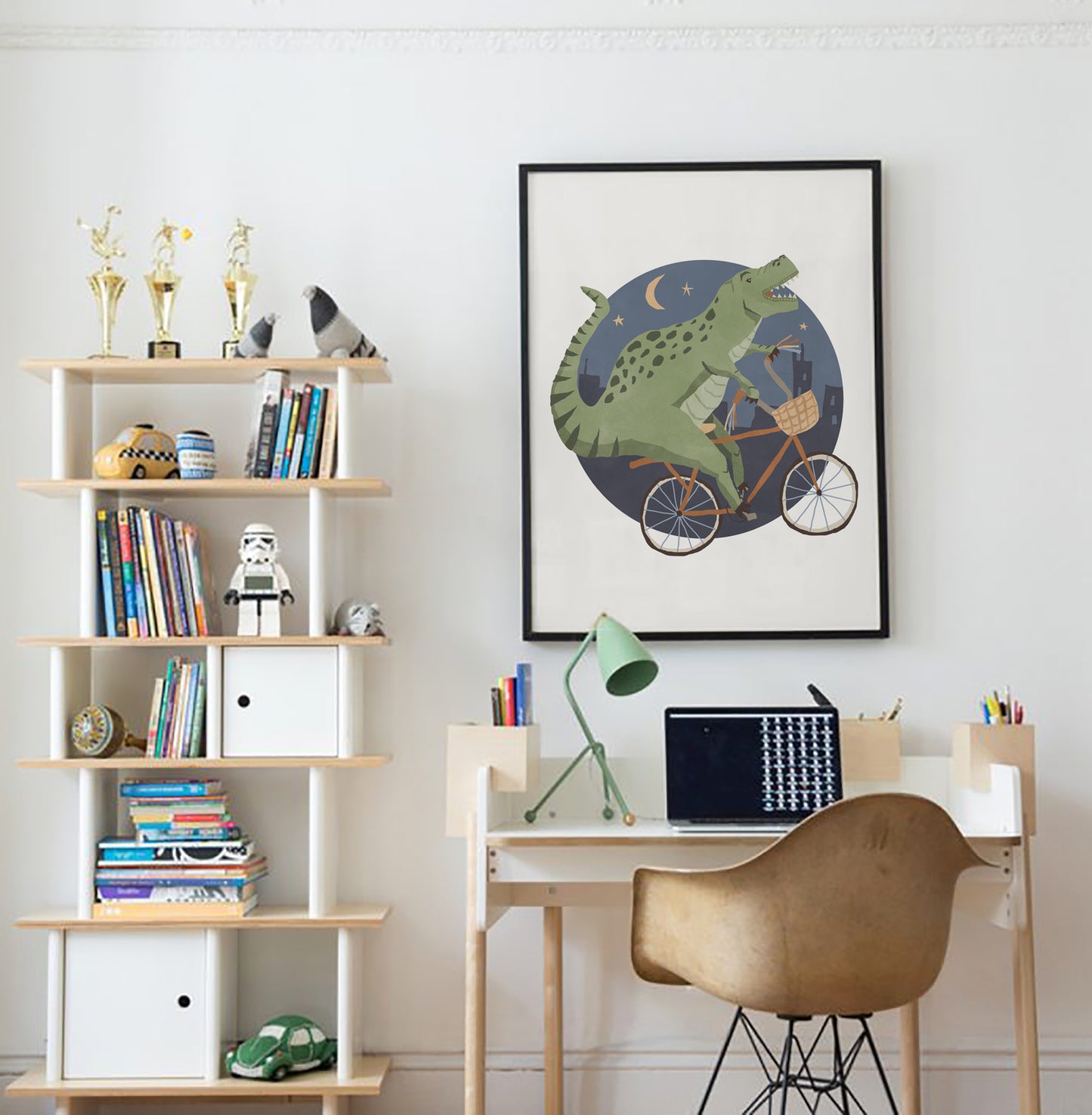 Pip+Phee Dino Riders Trex Art Print