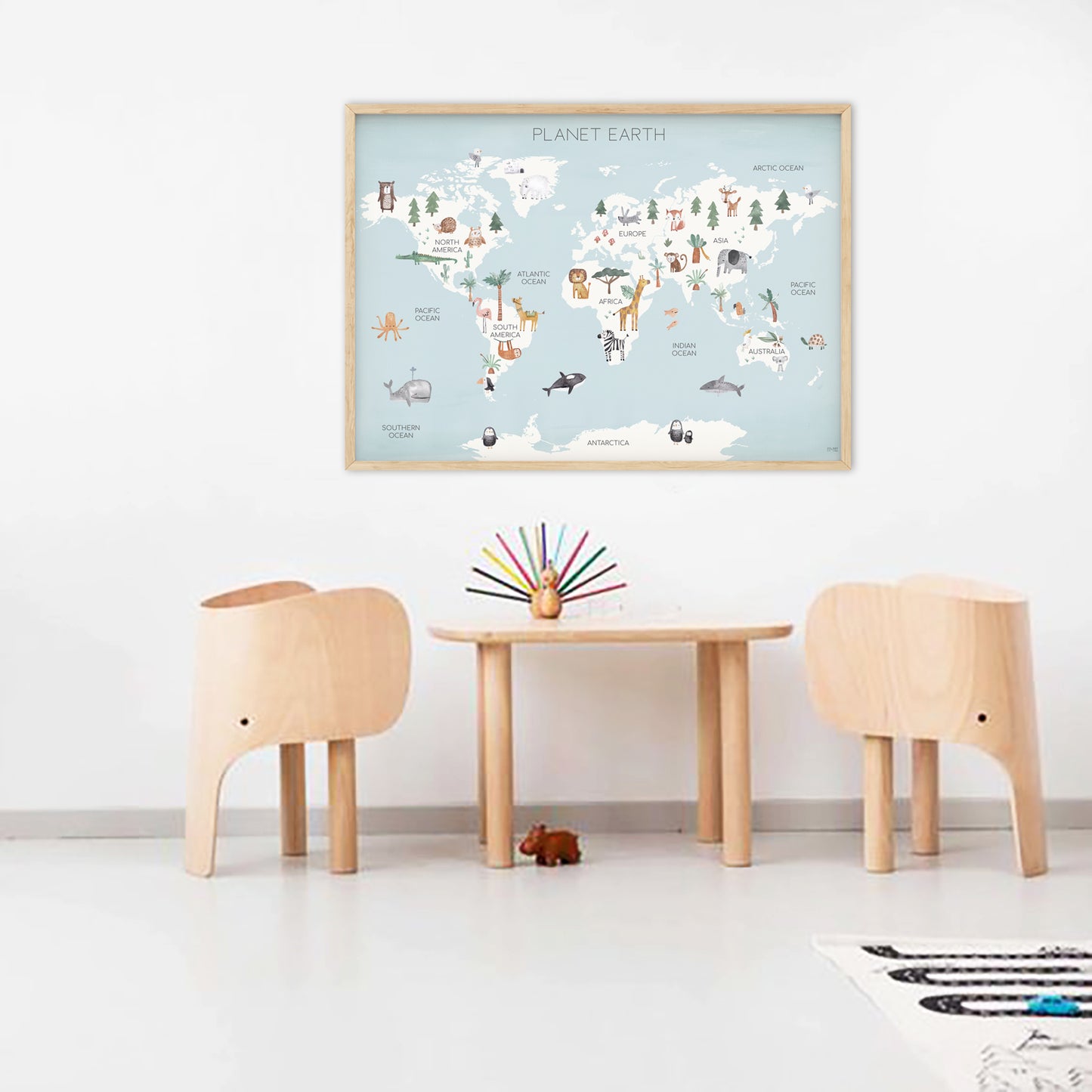 Pip+Phee Planet Earth Art Print - Aqua